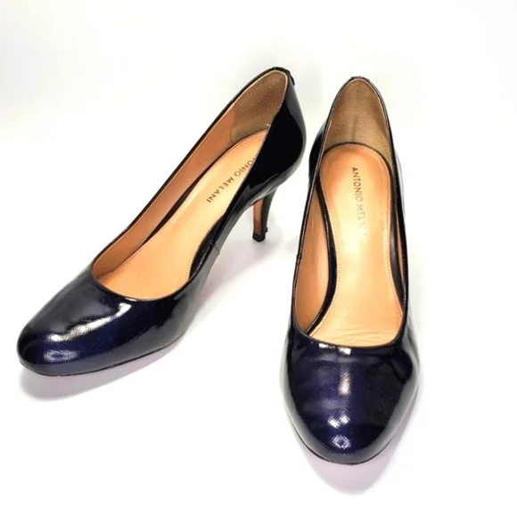 Antonio Melani Fallon Shoes Black Leather Heels Size 10 - Picture 14 of 14